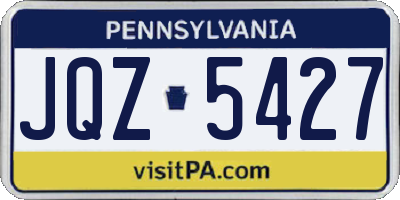 PA license plate JQZ5427