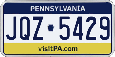 PA license plate JQZ5429