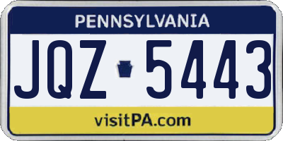PA license plate JQZ5443