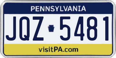PA license plate JQZ5481