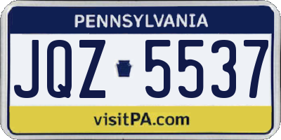 PA license plate JQZ5537
