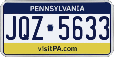 PA license plate JQZ5633