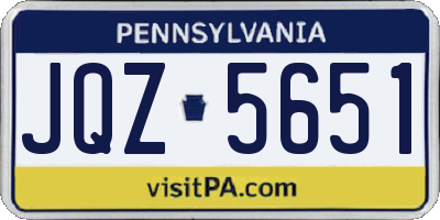 PA license plate JQZ5651
