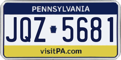 PA license plate JQZ5681