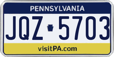 PA license plate JQZ5703
