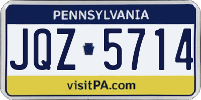 PA license plate JQZ5714