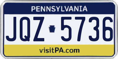 PA license plate JQZ5736