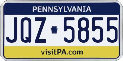 PA license plate JQZ5855