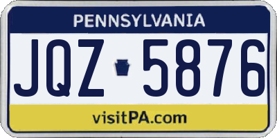 PA license plate JQZ5876