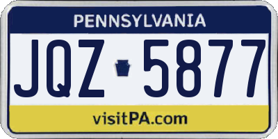 PA license plate JQZ5877