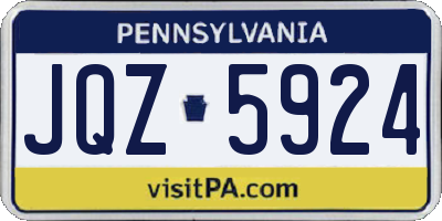 PA license plate JQZ5924