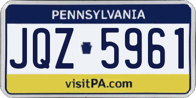 PA license plate JQZ5961