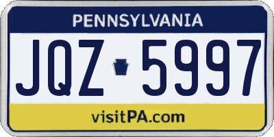 PA license plate JQZ5997