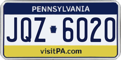 PA license plate JQZ6020