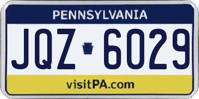 PA license plate JQZ6029