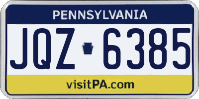 PA license plate JQZ6385