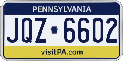 PA license plate JQZ6602