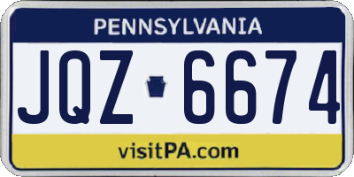 PA license plate JQZ6674