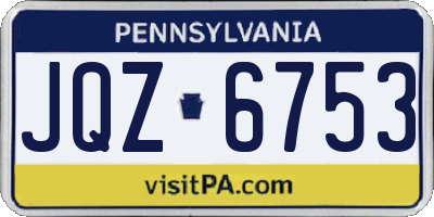 PA license plate JQZ6753