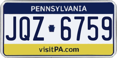 PA license plate JQZ6759
