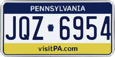 PA license plate JQZ6954