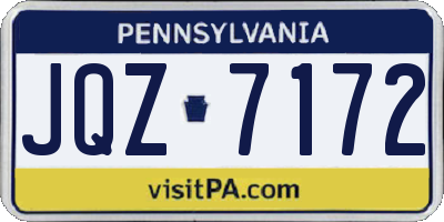 PA license plate JQZ7172