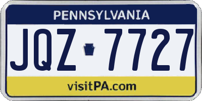 PA license plate JQZ7727