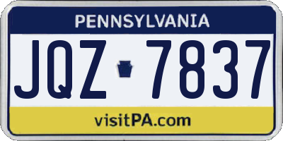 PA license plate JQZ7837