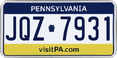 PA license plate JQZ7931