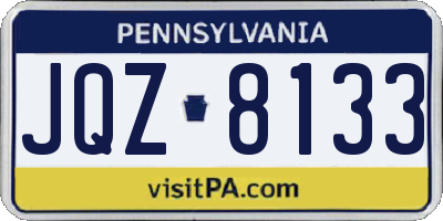 PA license plate JQZ8133