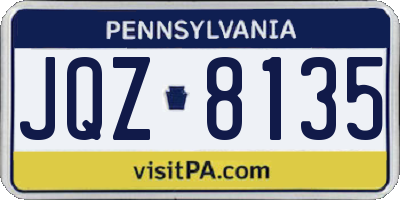 PA license plate JQZ8135