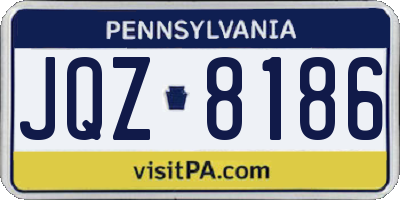 PA license plate JQZ8186