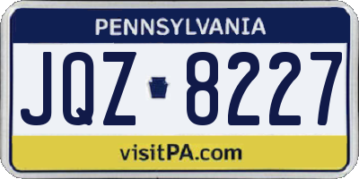 PA license plate JQZ8227