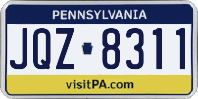PA license plate JQZ8311