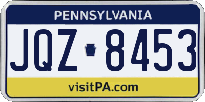 PA license plate JQZ8453