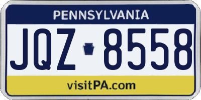 PA license plate JQZ8558