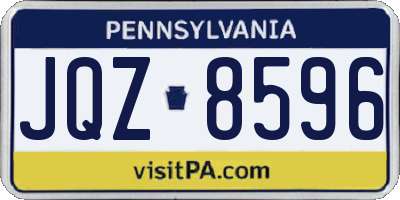 PA license plate JQZ8596