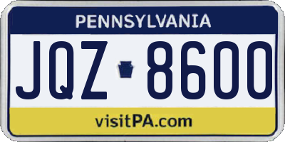 PA license plate JQZ8600