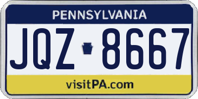 PA license plate JQZ8667