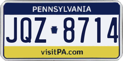 PA license plate JQZ8714