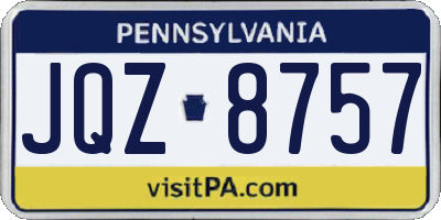 PA license plate JQZ8757
