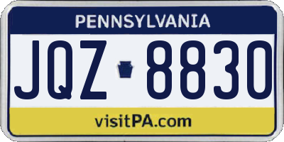 PA license plate JQZ8830