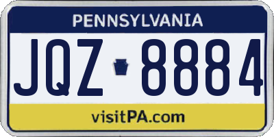 PA license plate JQZ8884