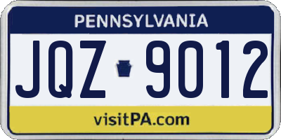 PA license plate JQZ9012
