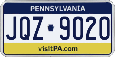 PA license plate JQZ9020