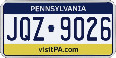PA license plate JQZ9026