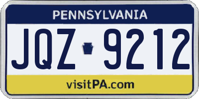 PA license plate JQZ9212
