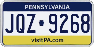 PA license plate JQZ9268