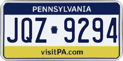 PA license plate JQZ9294