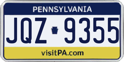 PA license plate JQZ9355